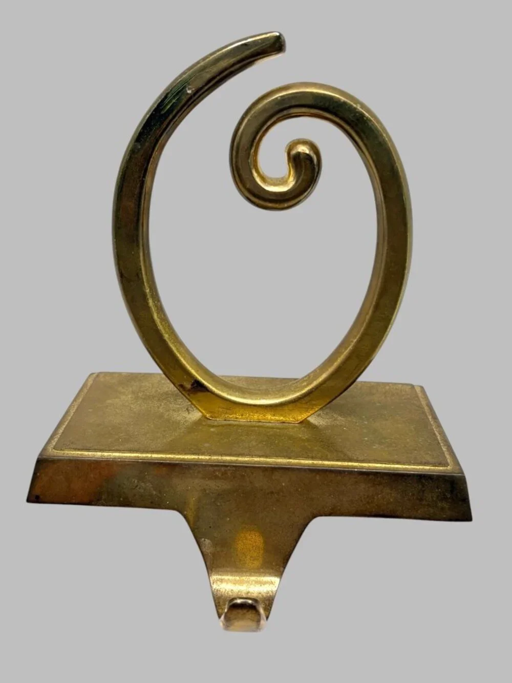 Vintage Brass JOY Stocking Holders Set of 3 Christmas Mantel Decor Holiday Hooks